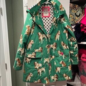 Mini Boden Green Dog Pattern jacket size 9-10Y